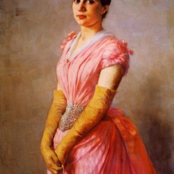 Lady in pink dress